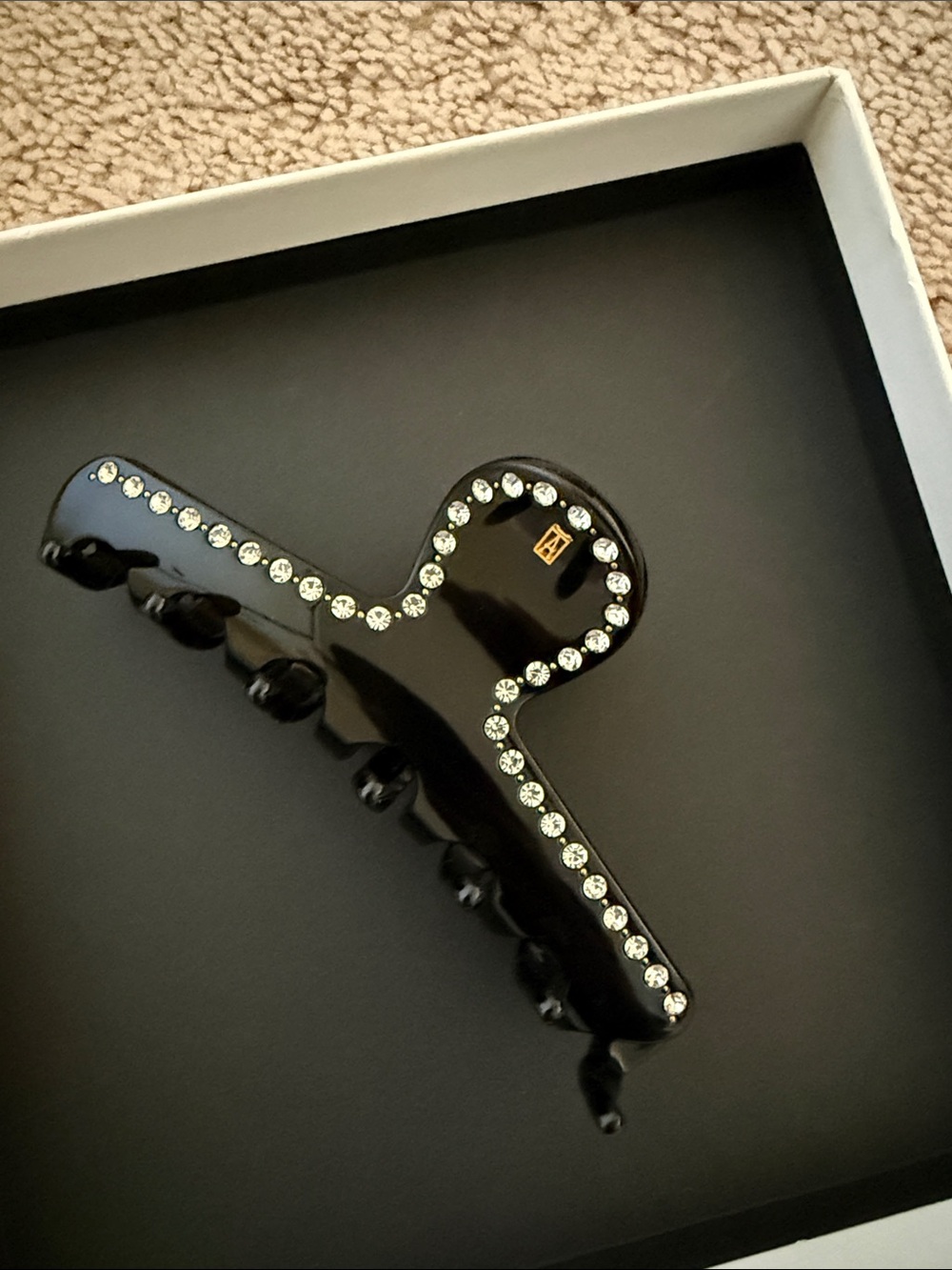 Alexandre De Paris Black Rhinestone Hair Claw Clip